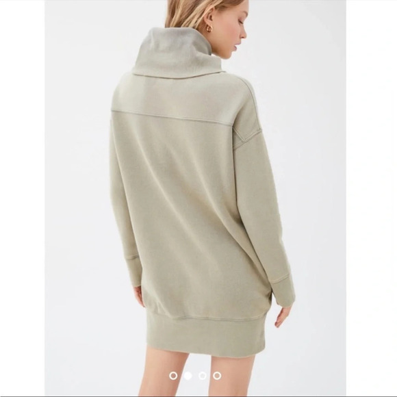 Urban Outfitters Jacob Olive Green Turtleneck Sweatshirt Dress - Picture 10 of 10